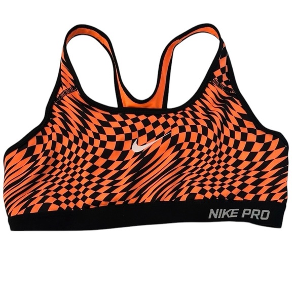 Nike Other - Nike DRI-FIT Pro Swoosh Bra Running Athletic Training Top Orange Women’s Medium